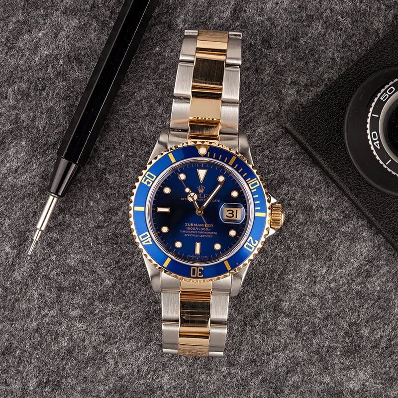 Rolex Submariner 16613 Blue Dial 100% Authentic