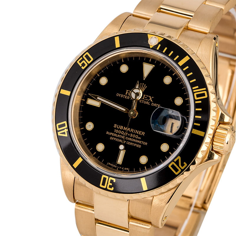 Rolex Submariner 16618 Yellow Gold Oyster Band