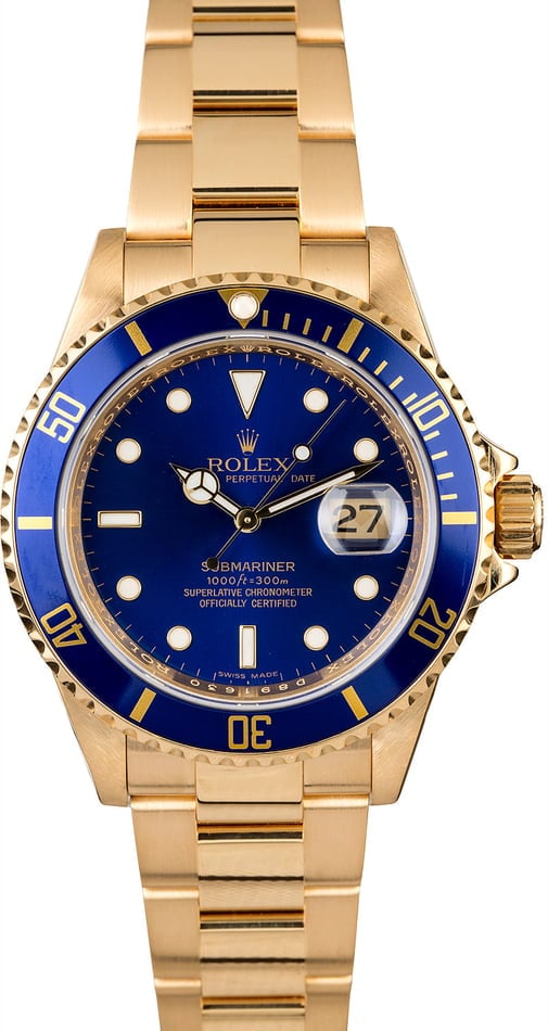 Rolex Submariner 16618 Blue Dial | Bob's Watches Item: 118808