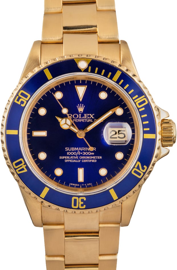 Rolex - Submariner Date Gold with Serti Dial | Bob's Watches