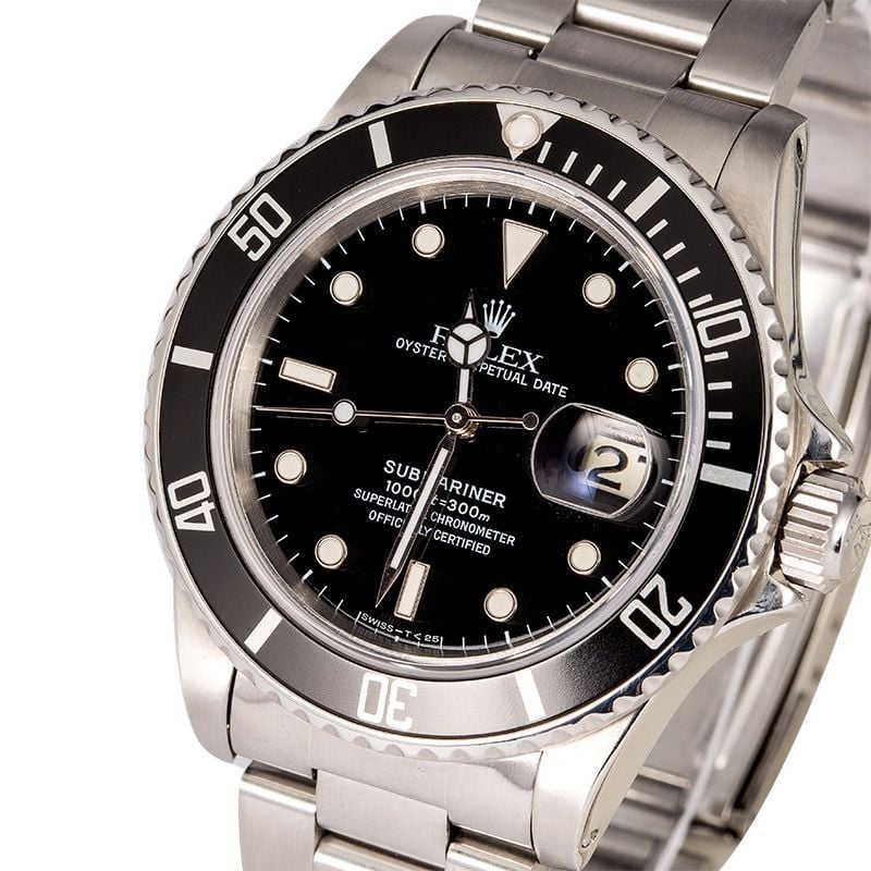 Certified Rolex Submariner 16800 Stainless Steel