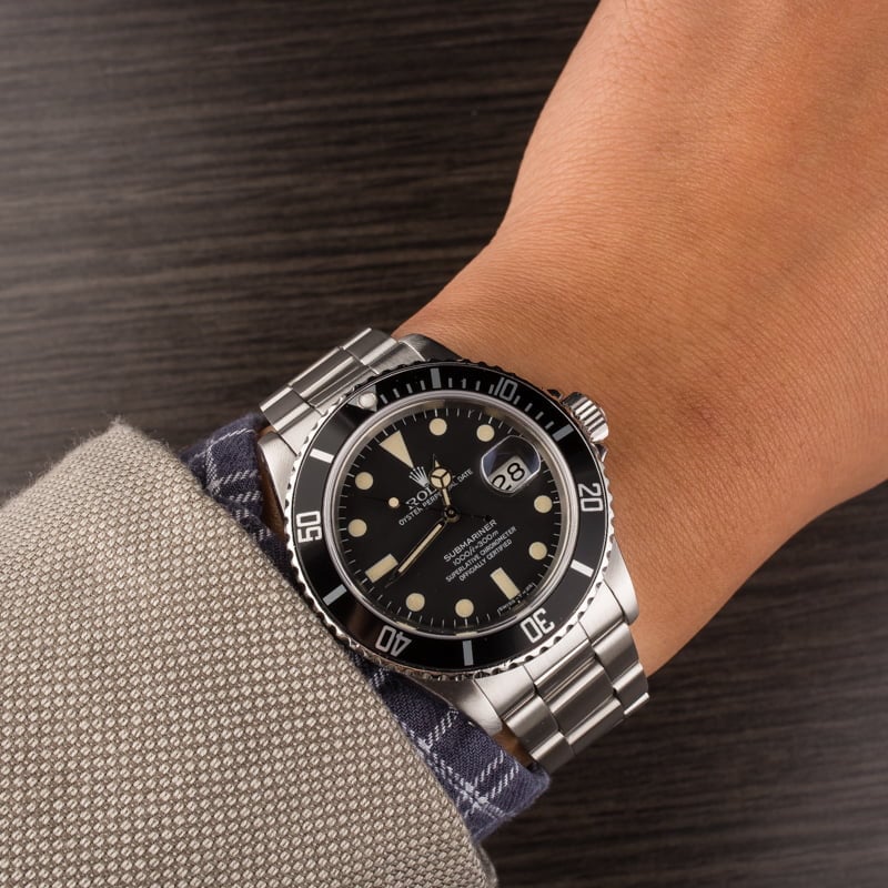 Vintage 1982 Rolex Submariner 16800 Matte Dial