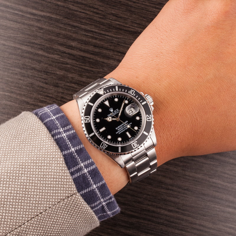 Pre Owned Rolex Submariner 168000 Black Dial T