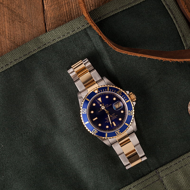 Pre Owned Rolex Submariner 16803 Sunburst Blue