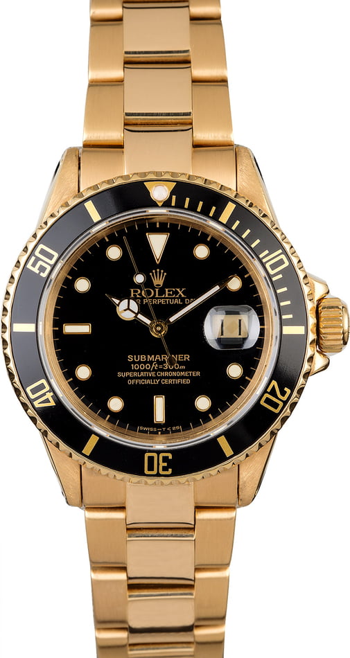 Rolex Submariner 16808 Yellow Gold