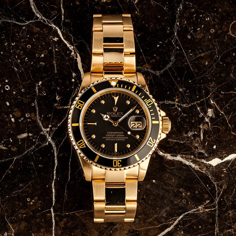 Rolex Submariner All 18k Gold 16808