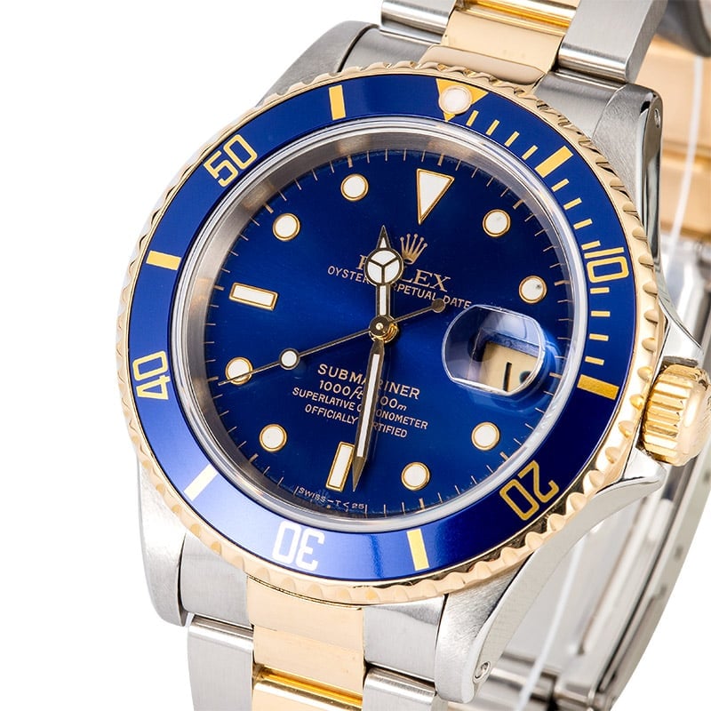 Rolex Submariner Two-Tone Blue Dial 16613