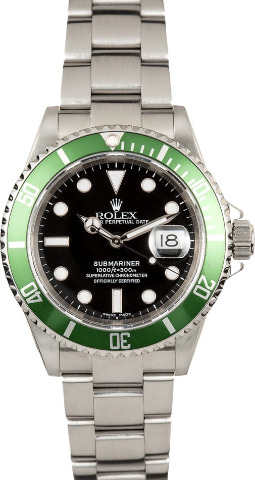 Rolex Submariner Green/Black Anniversary Edition Men's Watch 16610 LV