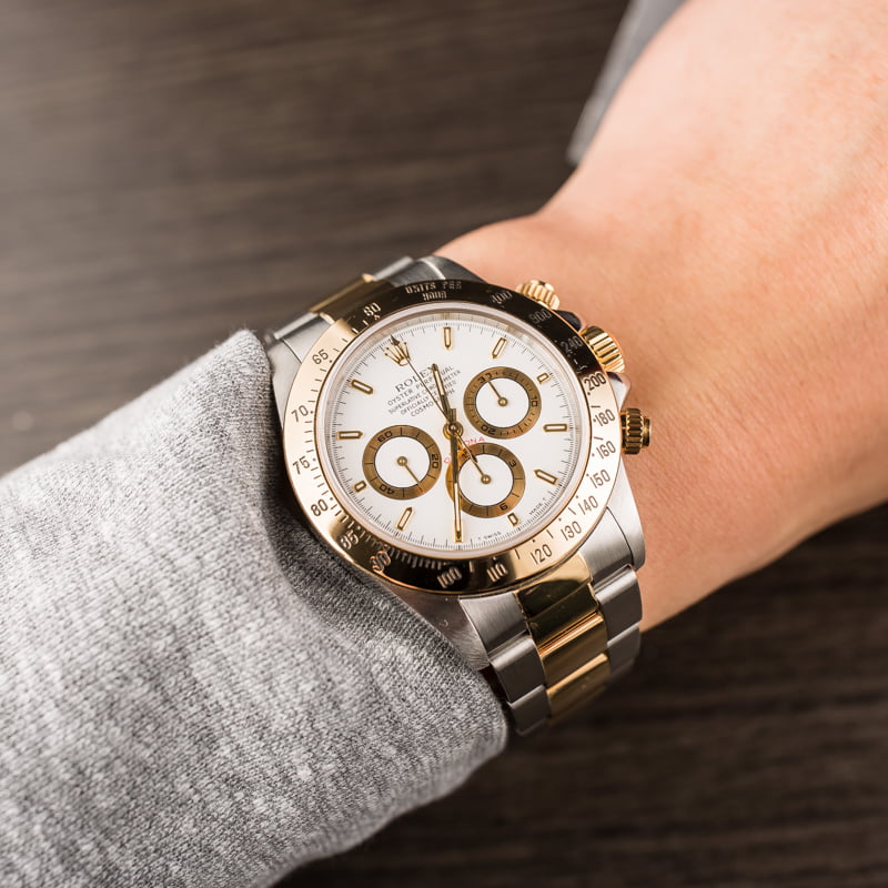 Rolex Two Tone Daytona 16523 White Dial