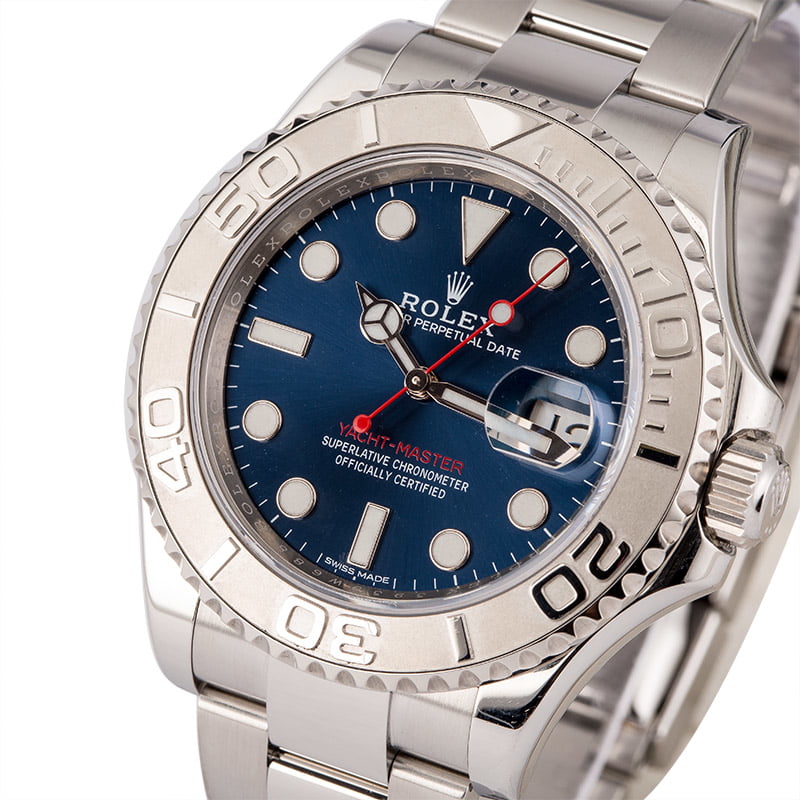 Used Rolex Yacht-Master 116622 Platinum Bezel Blue Dial