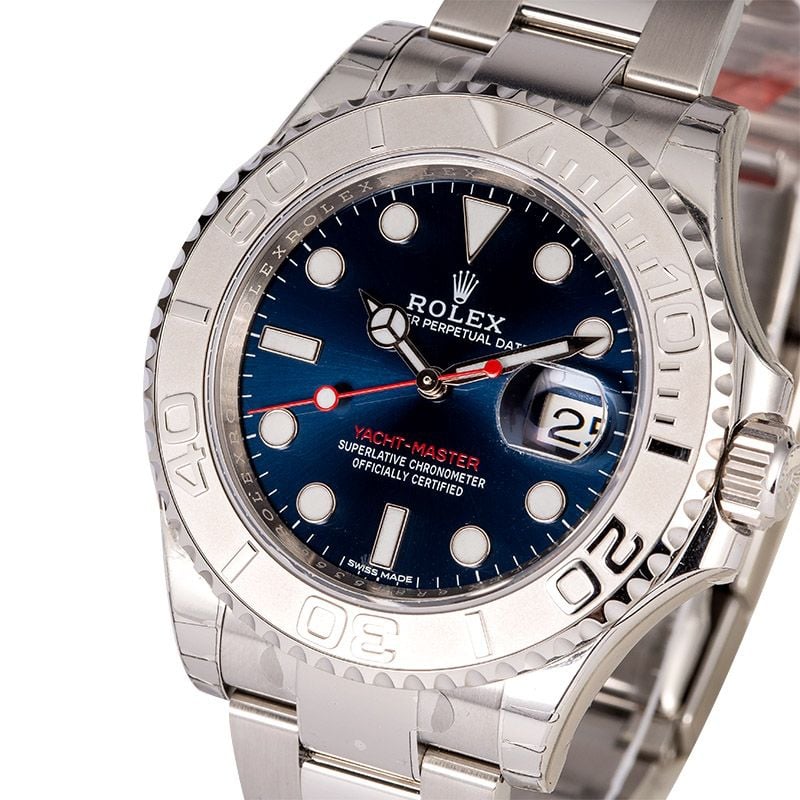 Certified PreOwned Rolex Yacht-Master 116622 Blue Dial