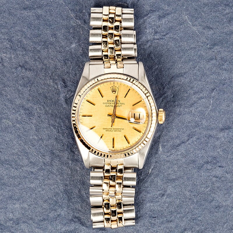 Pre Owned Rolex Datejust 16013 Champagne Linen Dial