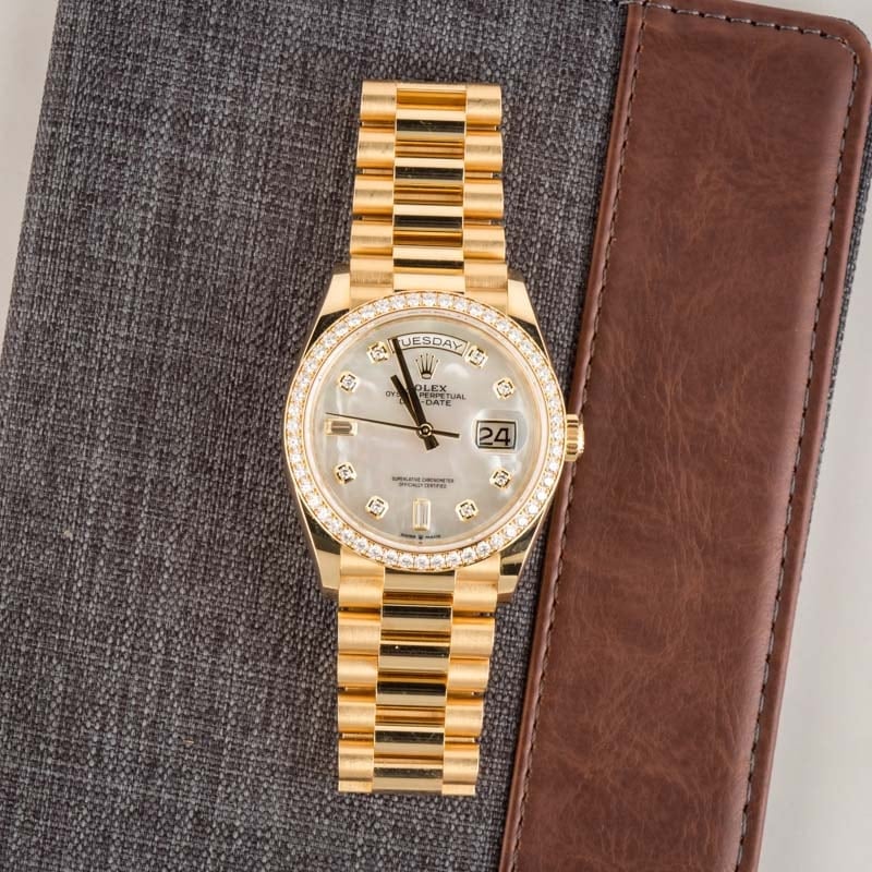 Pre-owned Rolex Day-Date 36 ref 128348 18k Yellow Gold