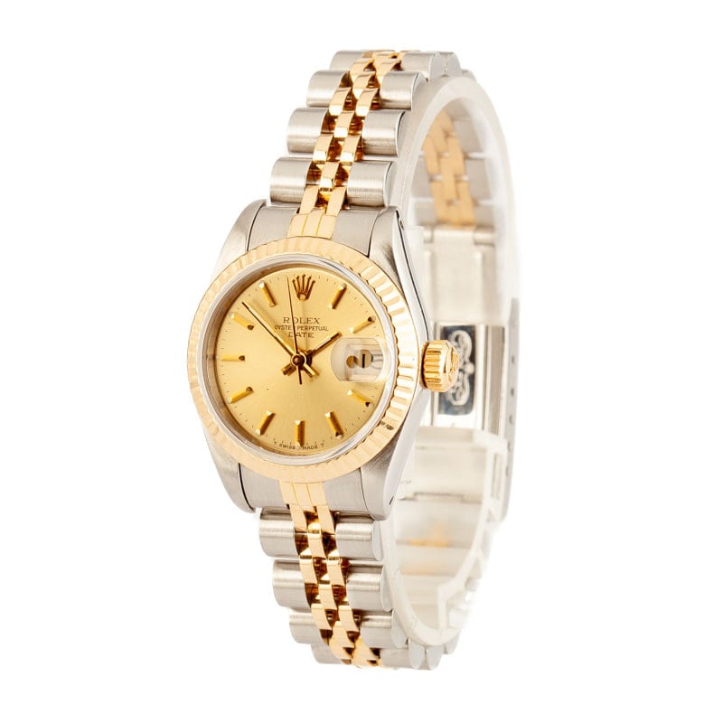 Ladies Rolex Date Ref 69173 Champagne Dial