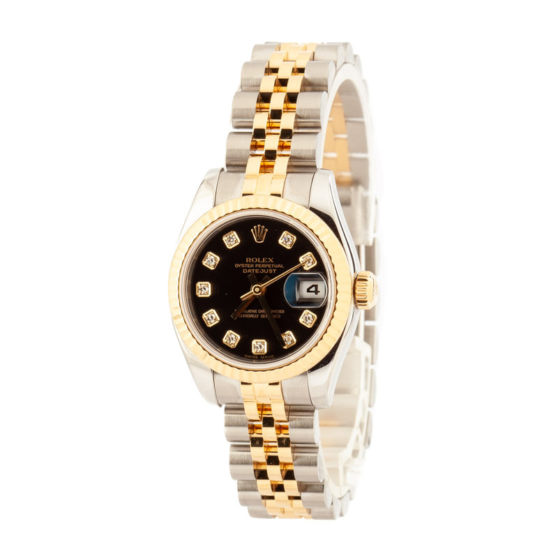 Ladies Rolex Datejust 179173 Black Dial