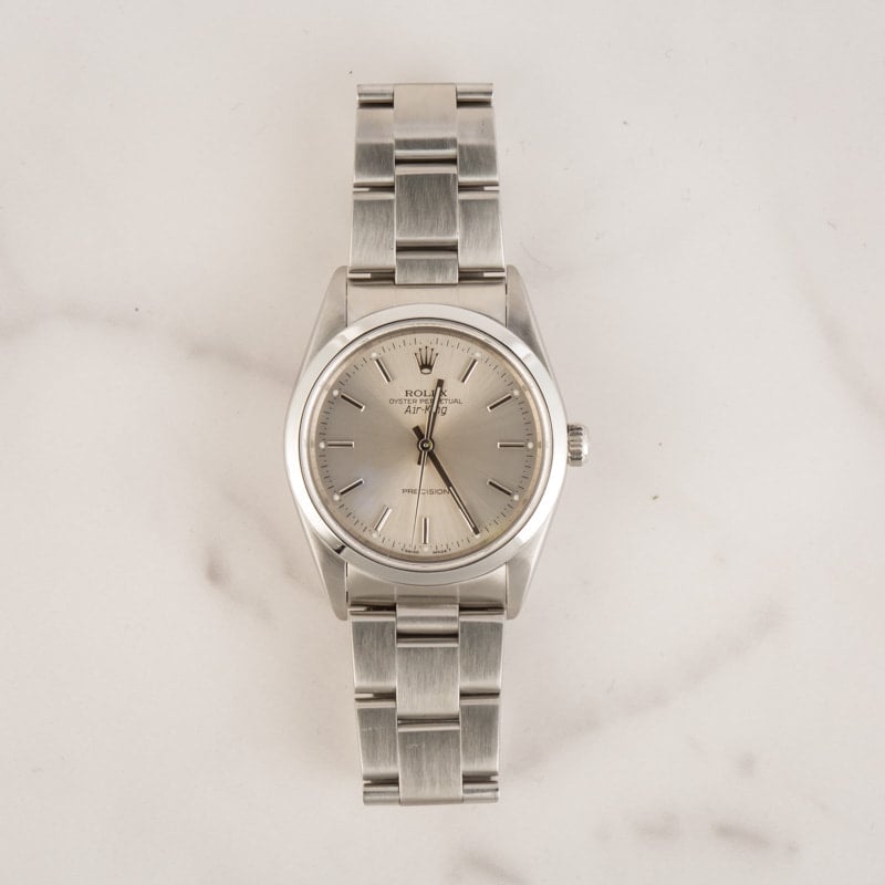 Rolex Air King 14000 Silver Dial Oyster Band - Timeless Finesse