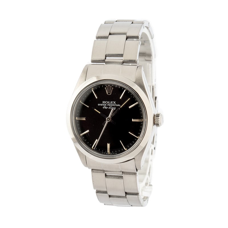 Pre-Owned Rolex Air-King 5500 Black Dial