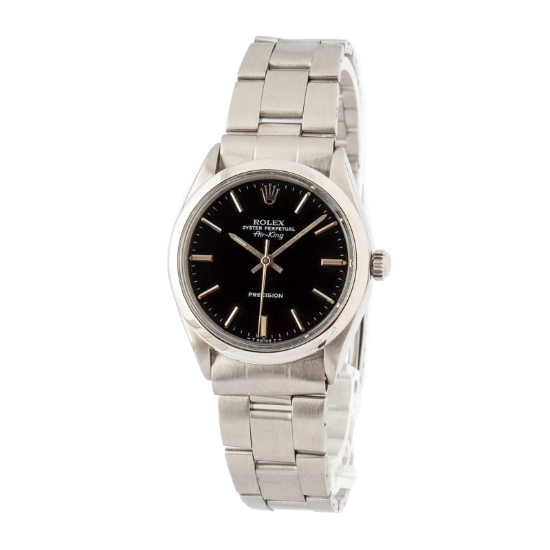 Pre-Owned Rolex Air-King 5500 Black Dial