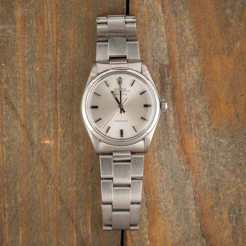 Pre-Owned Rolex Air-King 5500 Silver Dial