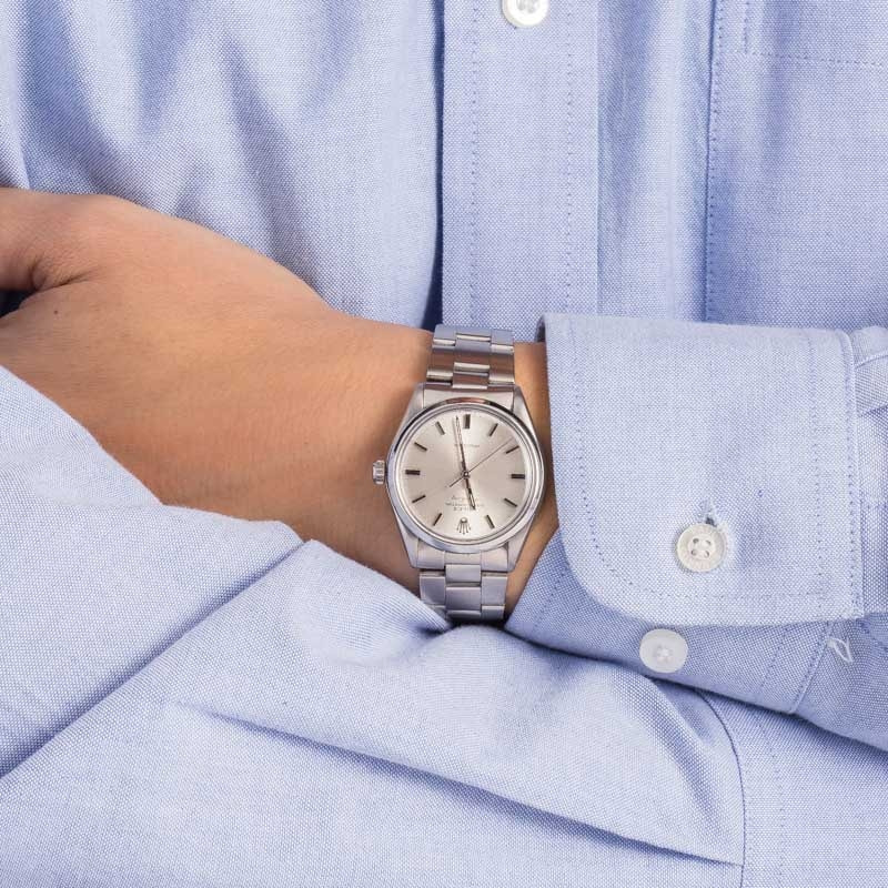 Pre-Owned Rolex Air-King 5500 Silver Dial