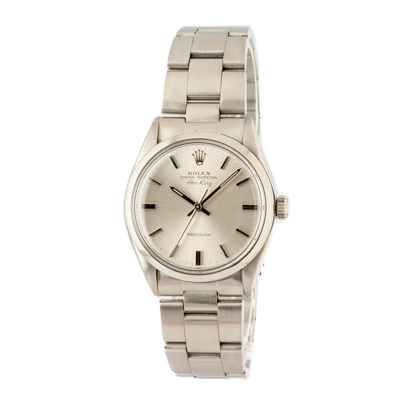 Pre-Owned Rolex Air-King 5500 Silver Dial