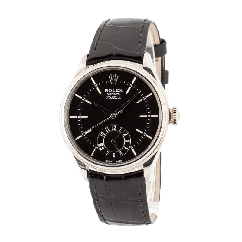 Pre-owned Rolex Cellini 50529 Black Dial