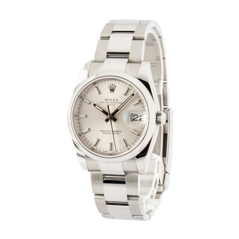 Pre-owned Rolex Date 115200 Stainless Steel