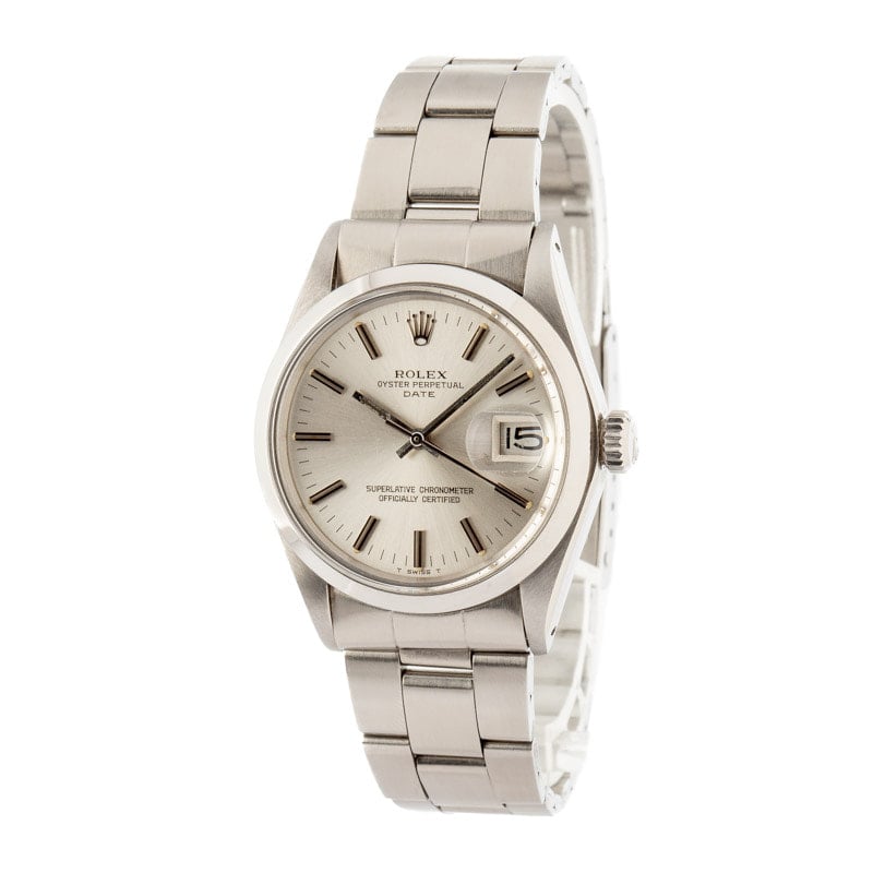 Used Rolex Date 1500 Silver Dial