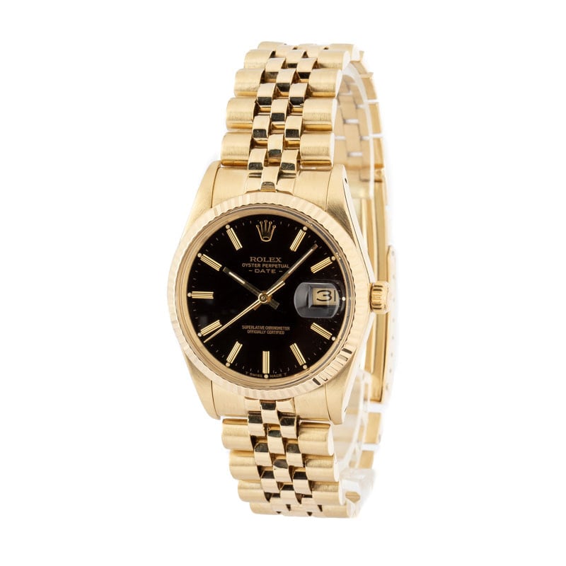 Rolex Date 15037 Yellow Gold Jubilee Band