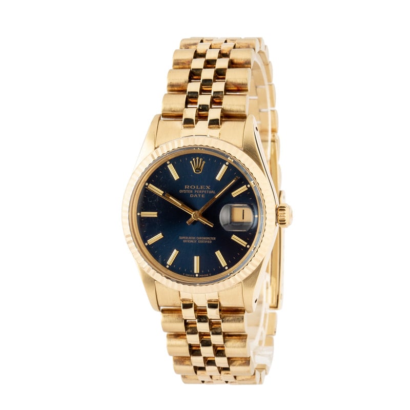 Rolex Date 15037 Yellow Gold Jubilee Band