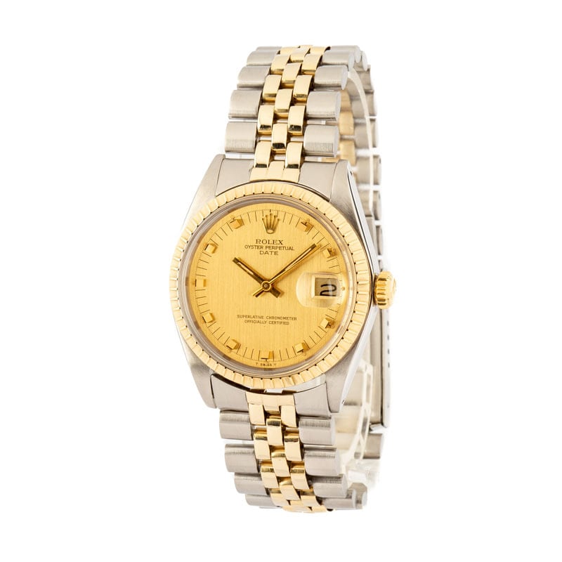 Rolex Date 1505 Stainless Steel & Yellow Gold