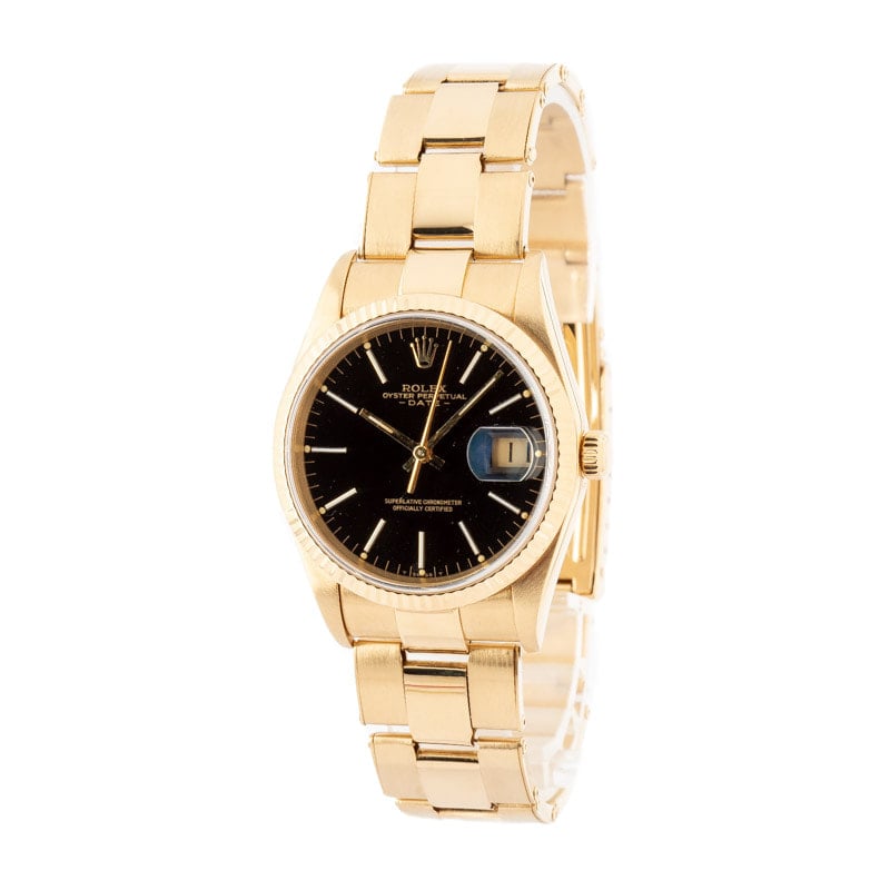 Rolex Date 15238 18k Yellow Gold Oyster