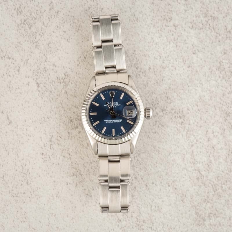 PreOwned Rolex Date 6917 Blue Dial