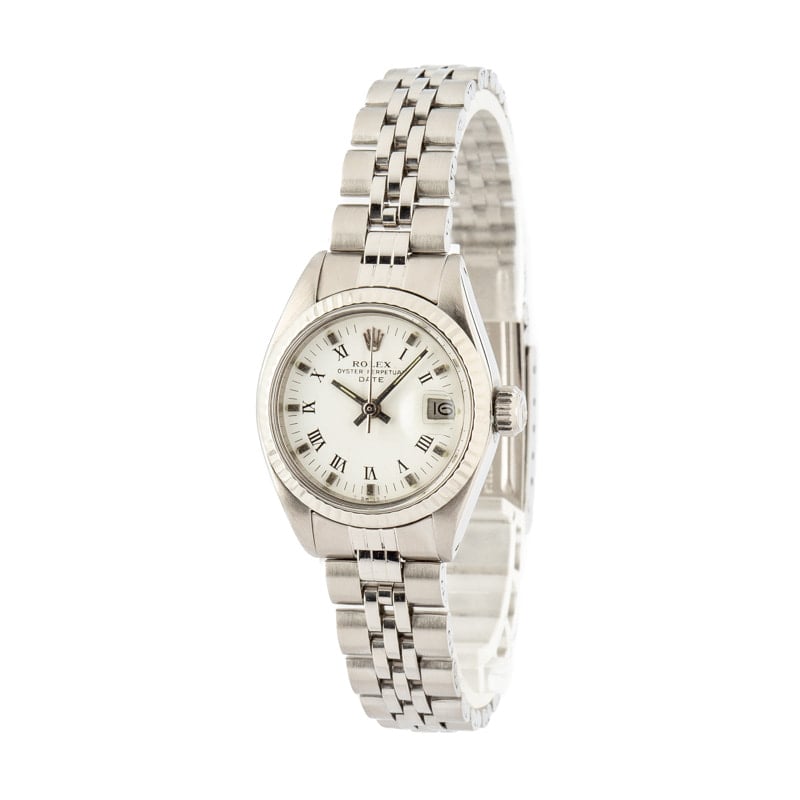 Used Rolex Date 6917 White Roman Dial