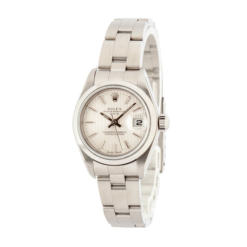 Ladies Rolex Date 79160 Silver Tapestry Dial