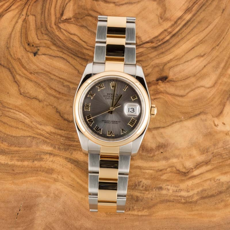 Never-Worn Datejust 36mm 18k Yellow Gold and Stainless Steel Olive