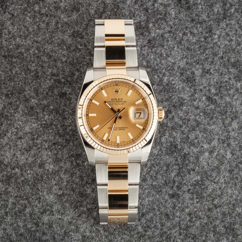 Rolex Datejust 116233 Champagne Index Dial