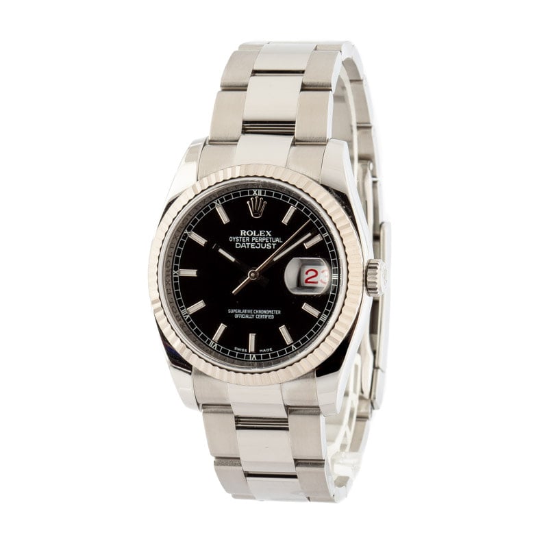 PreOwned Rolex Datejust 116234 Black Dial