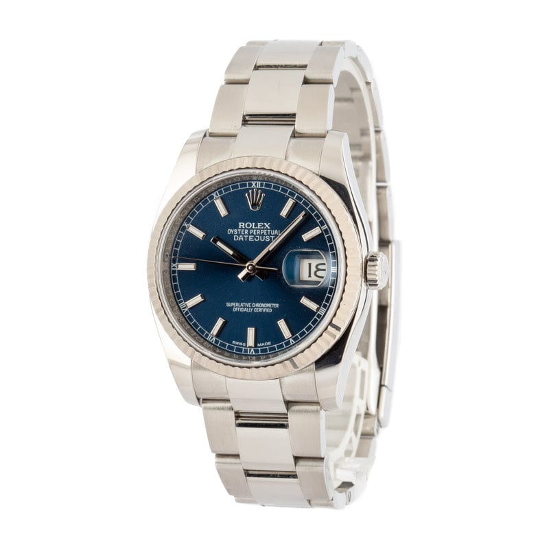 Rolex Datejust 116234 Blue Index Dial