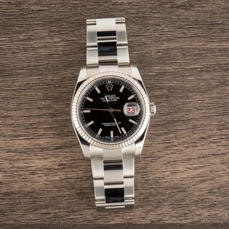 PreOwned Rolex Datejust 116234 Black Dial