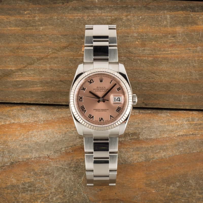 Pre-Owned Rolex Datejust 116234 Pink Roman Dial