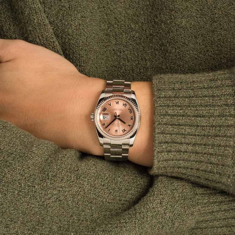 Pre-Owned Rolex Datejust 116234 Pink Roman Dial