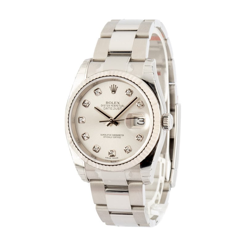 PreOwned Rolex Datejust 116234 Silver Dial