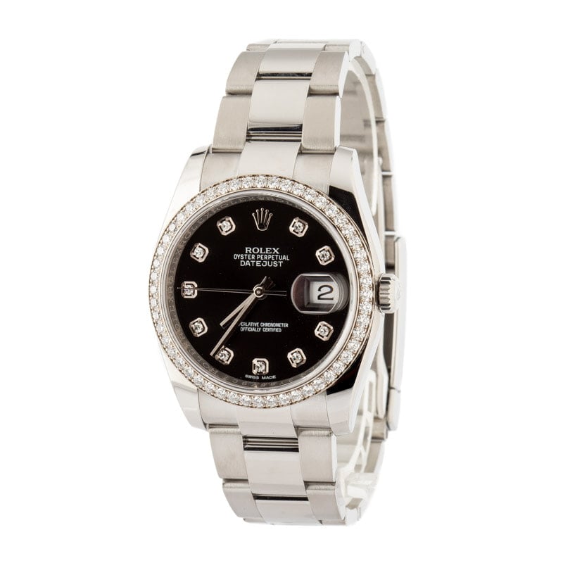 Rolex Datejust 36 Ref 116244 Black Diamond Dial