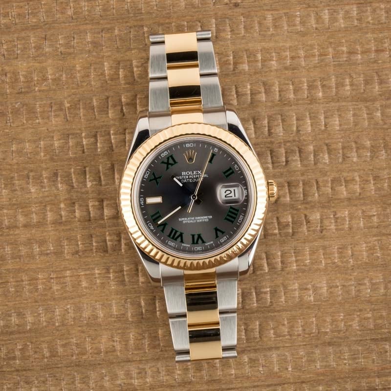 Rolex Datejust 116333 Two Tone with Slate Roman Dial