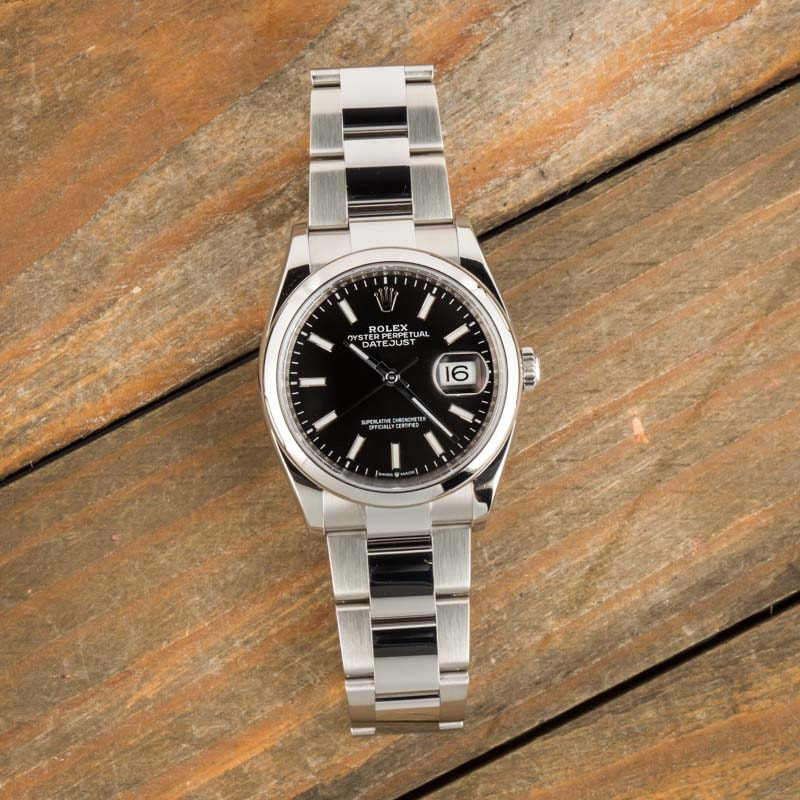 Pre-Owned Rolex Datejust 126200 Black Dial