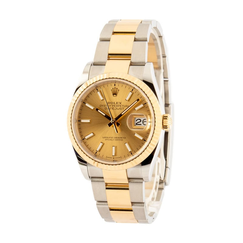 Pre-Owned Rolex Datejust 126233 Champagne Index Dial