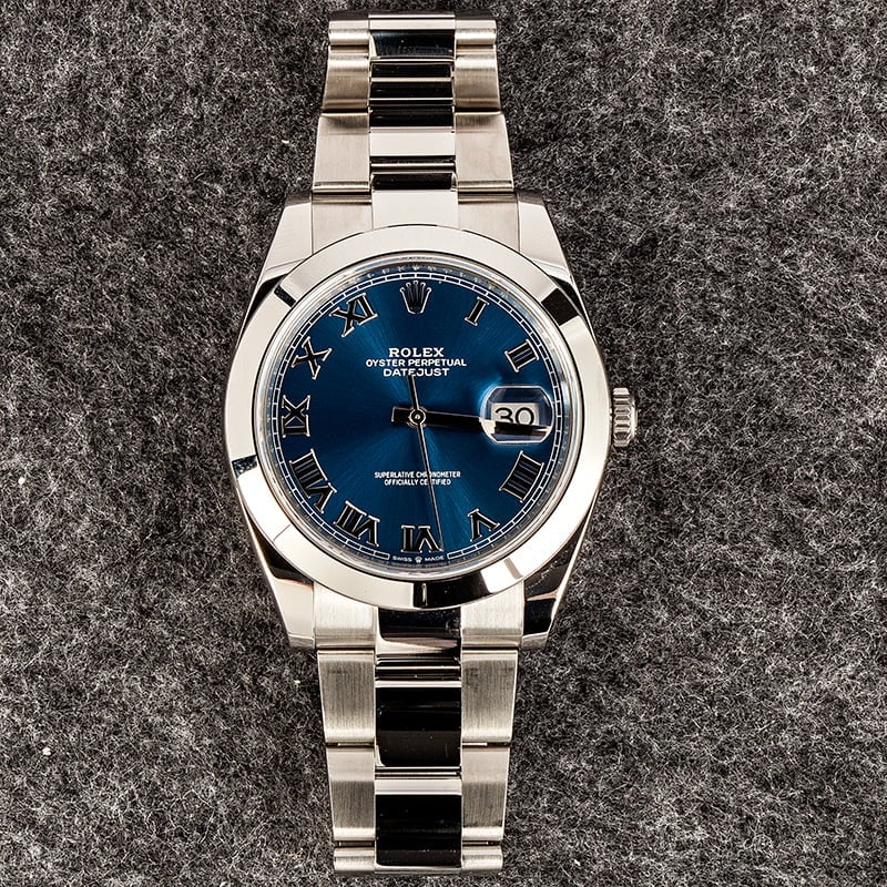 Pre-Owned Rolex Steel Datejust 126300 Blue Dial