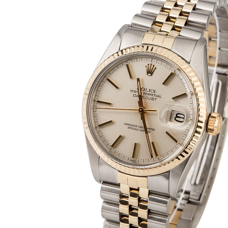 Rolex Datejust 16013 Silver Dial Two Tone Watch