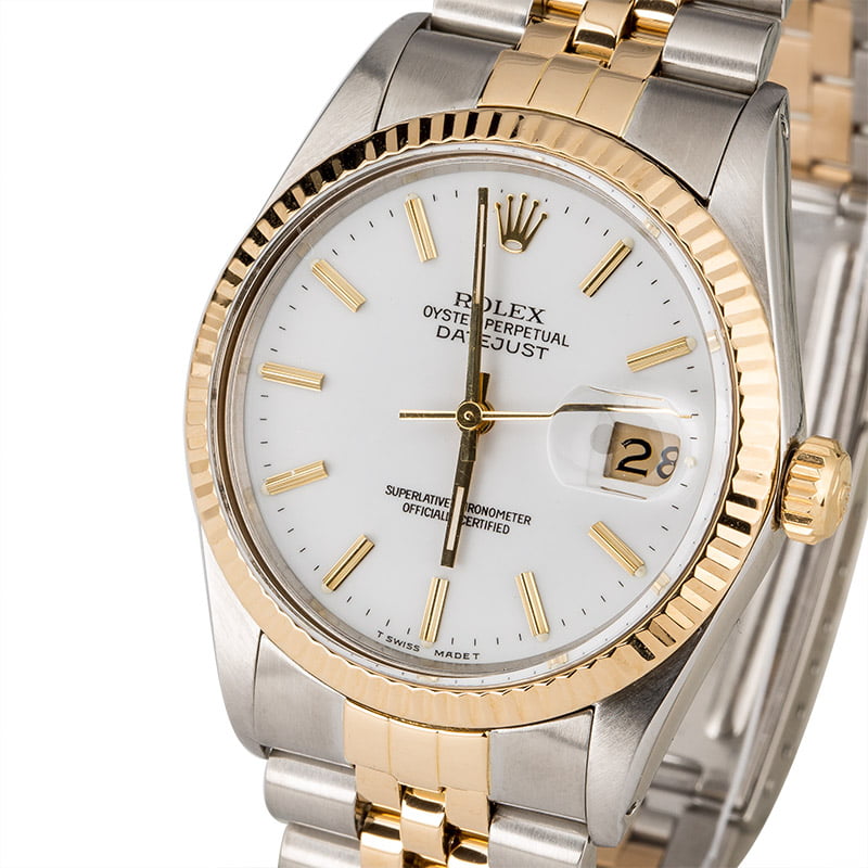 PreOwned Rolex Datejust 16013 White Index Dial